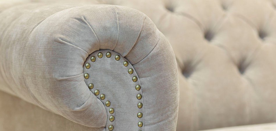 Диван велюровый бежевый трехместный Button Beige Диван велюровый бежевый трехместный Button Beige - Loft-Concept в Брянске
