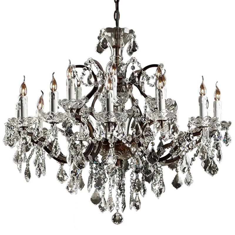 Люстра 19th c. Rococo IRON & CLEAR CRYSTAL Brown Chandelier 18 Прозрачное Стекло Коричневый винтаж Люстра 19th c. Rococo IRON & CLEAR CRYSTAL Brown Chandelier 18 Прозрачное Стекло Коричневый винтаж в Брянске | Loft Concept