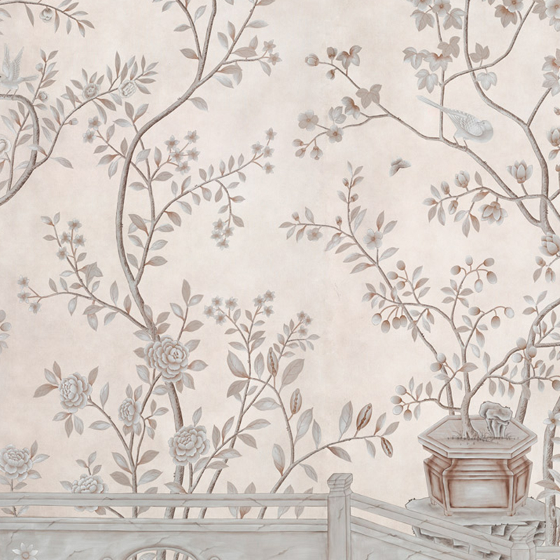Обои ручная роспись Salon Vert Pewter gilded silk Обои ручная роспись Salon Vert Pewter gilded silk в Брянске | Loft Concept