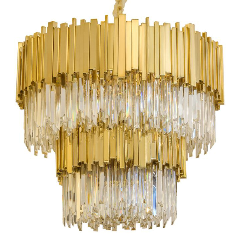 Круглая многоярусная люстра Luxxu Modern Cascade Chandelier Gold Metal Glass Золотой Прозрачное Стекло Круглая многоярусная люстра Luxxu Modern Cascade Chandelier Gold Metal Glass Золотой Прозрачное Стекло в Брянске | Loft Concept