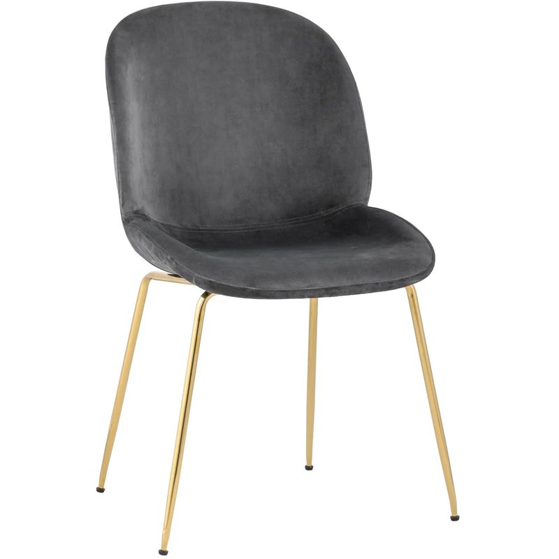 Стул Серый Велюр Vendramin Chair Серый Золотой Стул Серый Велюр Vendramin Chair Серый Золотой в Брянске | Loft Concept