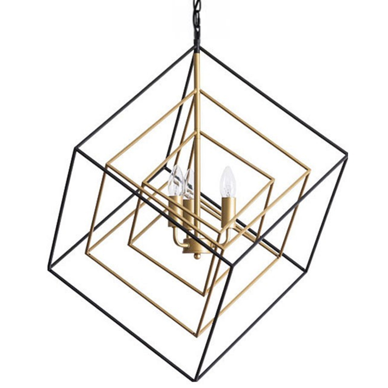 Светильник CUBIST Pendant Black and Gold 3 lamp Золотой Черный Светильник CUBIST Pendant Black and Gold 3 lamp Золотой Черный в Брянске | Loft Concept