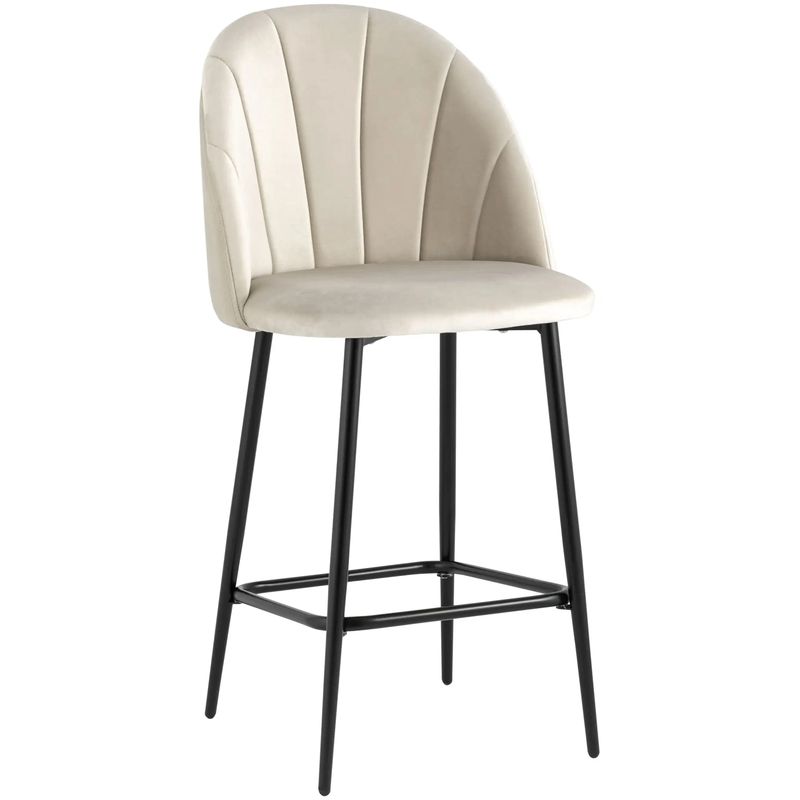 Барный Стул Balsari S Chair Молочный Велюр Молочный Черный Барный Стул Balsari S Chair Молочный Велюр Молочный Черный в Брянске | Loft Concept