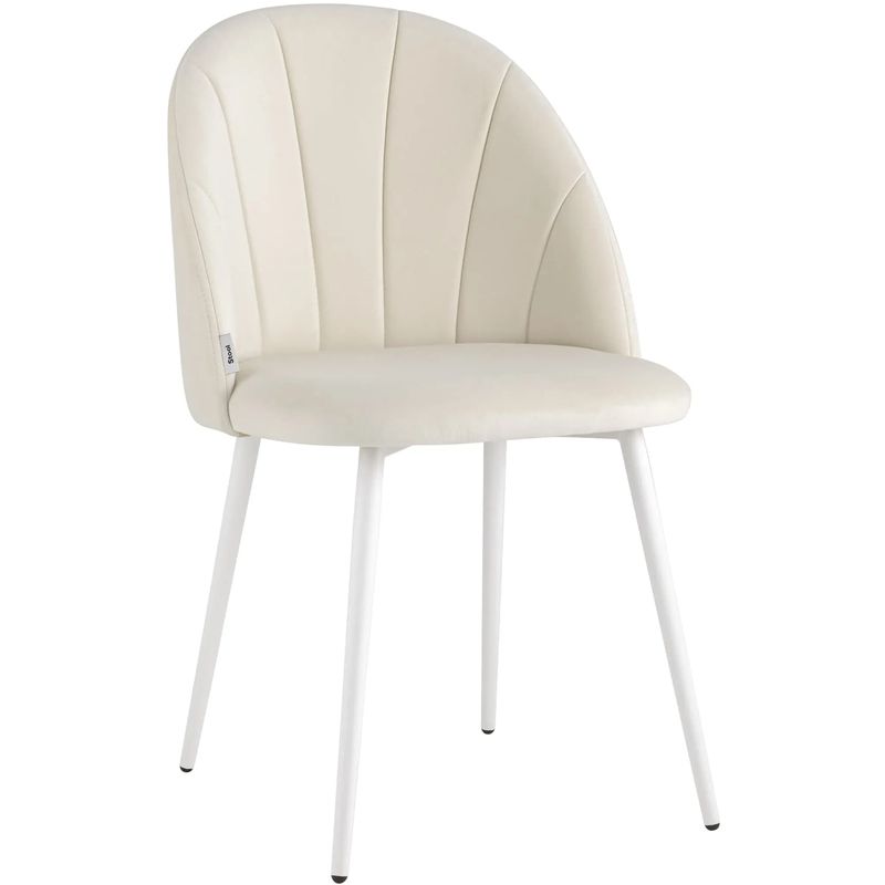 Стул Balsari S Chair Молочный Велюр Белые ножки Молочный Белый Стул Balsari S Chair Молочный Велюр Белые ножки Молочный Белый в Брянске | Loft Concept