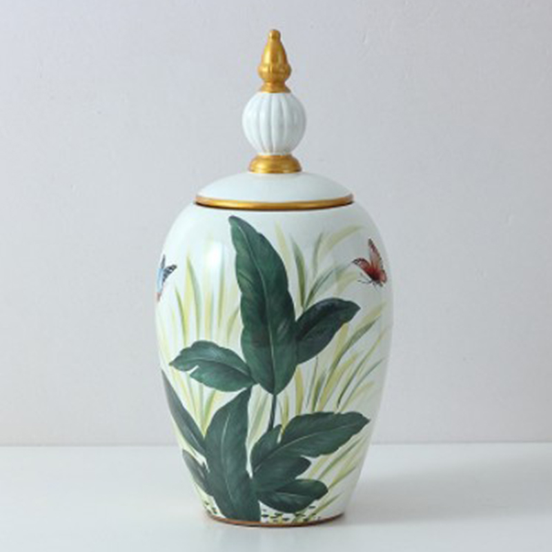 Ваза Vase Aina S Зеленый Белый Золотой Ваза Vase Aina S Зеленый Белый Золотой в Брянске | Loft Concept