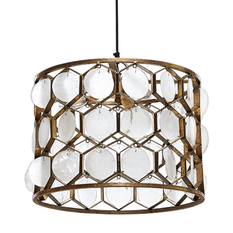 Seashell Cylinder pendant lamp Белый Позолоченная ржавчина Seashell Cylinder pendant lamp Белый Позолоченная ржавчина в Брянске | Loft Concept
