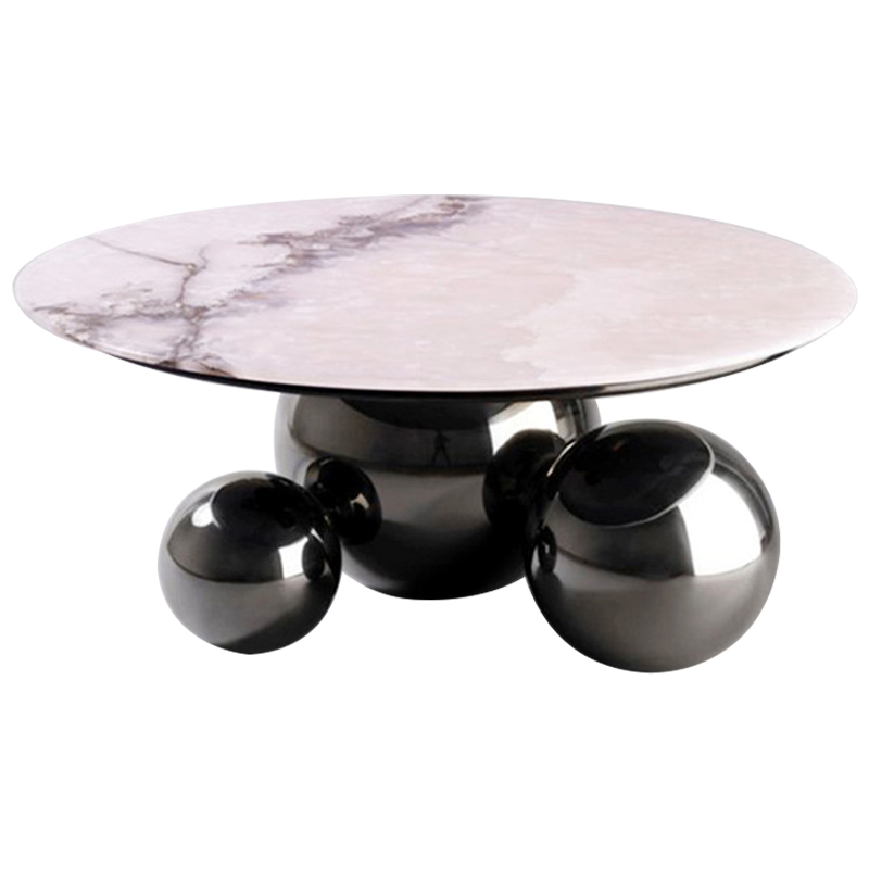 Кофейный стол Ball Metal Graphite Coffee Table Графит Белый Мрамор Bianco Кофейный стол Ball Metal Graphite Coffee Table Графит Белый Мрамор Bianco в Брянске | Loft Concept