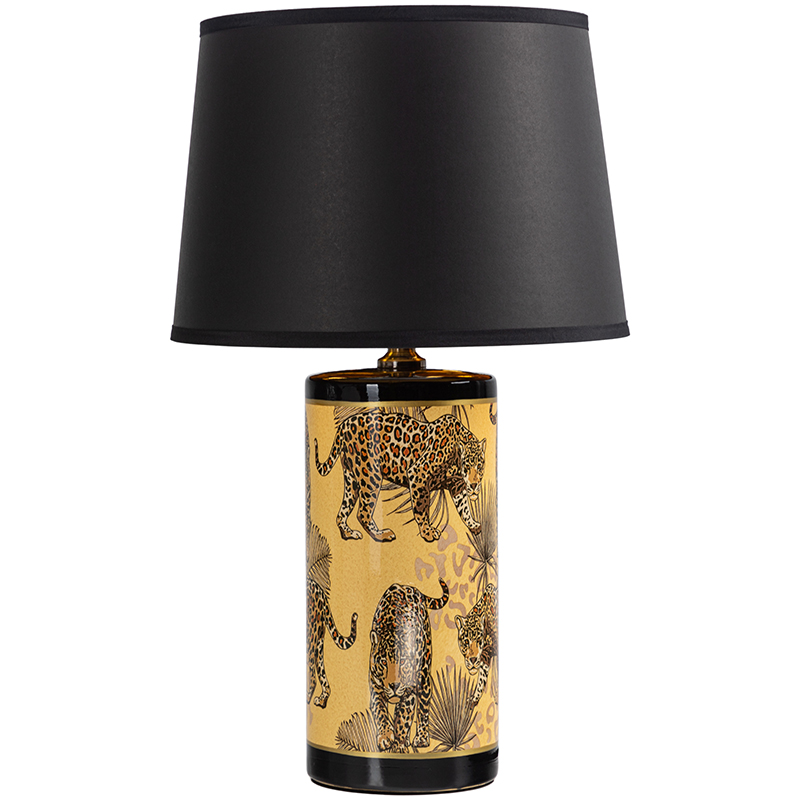 Настольная лампа с абажуром Leopard Lampshade Black Желтый Черный Настольная лампа с абажуром Leopard Lampshade Black Желтый Черный в Брянске | Loft Concept