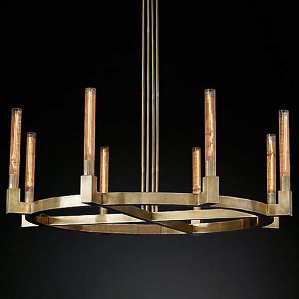 Люстра RH CANELLE Round Chandelier 8 Modern Brass Латунь Люстра RH CANELLE Round Chandelier 8 Modern Brass Латунь в Брянске | Loft Concept
