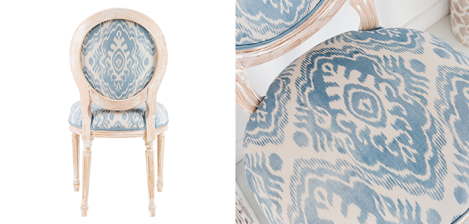 Мягкий стул со светло-голубым узором Ikat Pattern 2 Мягкий стул со светло-голубым узором Ikat Pattern 2 - Loft-Concept в Брянске