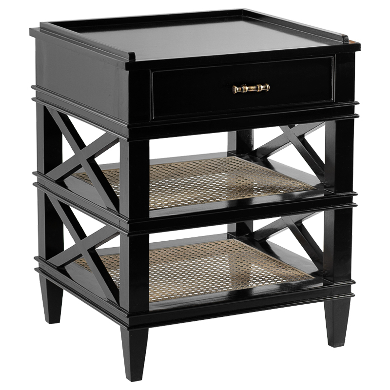Тумба Jacqueline Wicker Shelves Бежевый Черный Тумба Jacqueline Wicker Shelves Бежевый Черный в Брянске | Loft Concept
