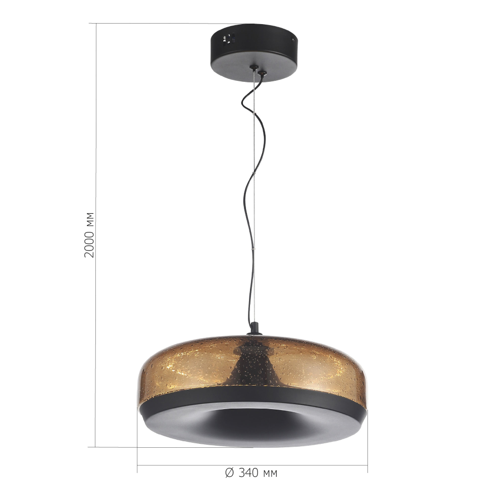 Подвесной светильник с стеклянным плафоном LED 42W 3000K Glass Textured Lampshade в Брянске