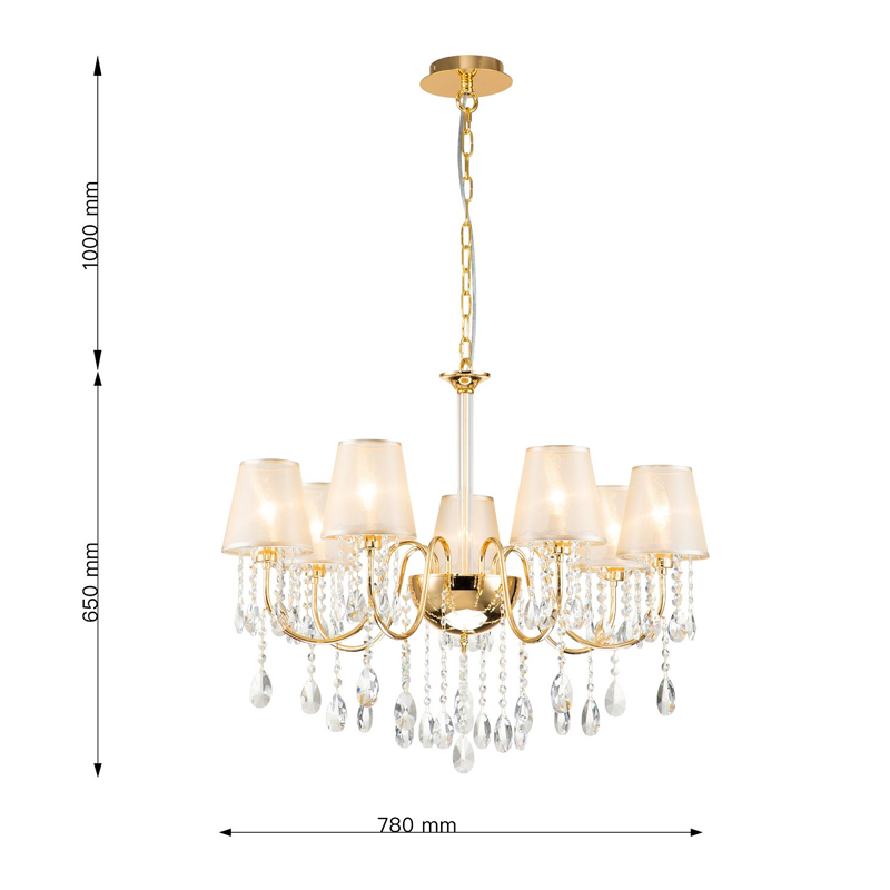 Люстра золотого цвета с хрустальным декором Dainty Light Люстра золотого цвета с хрустальным декором Dainty Light в Брянске