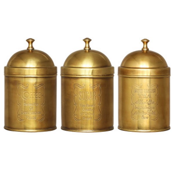 Набор банок Kitchen Canister Sets Brass Латунь Набор банок Kitchen Canister Sets Brass Латунь в Брянске | Loft Concept