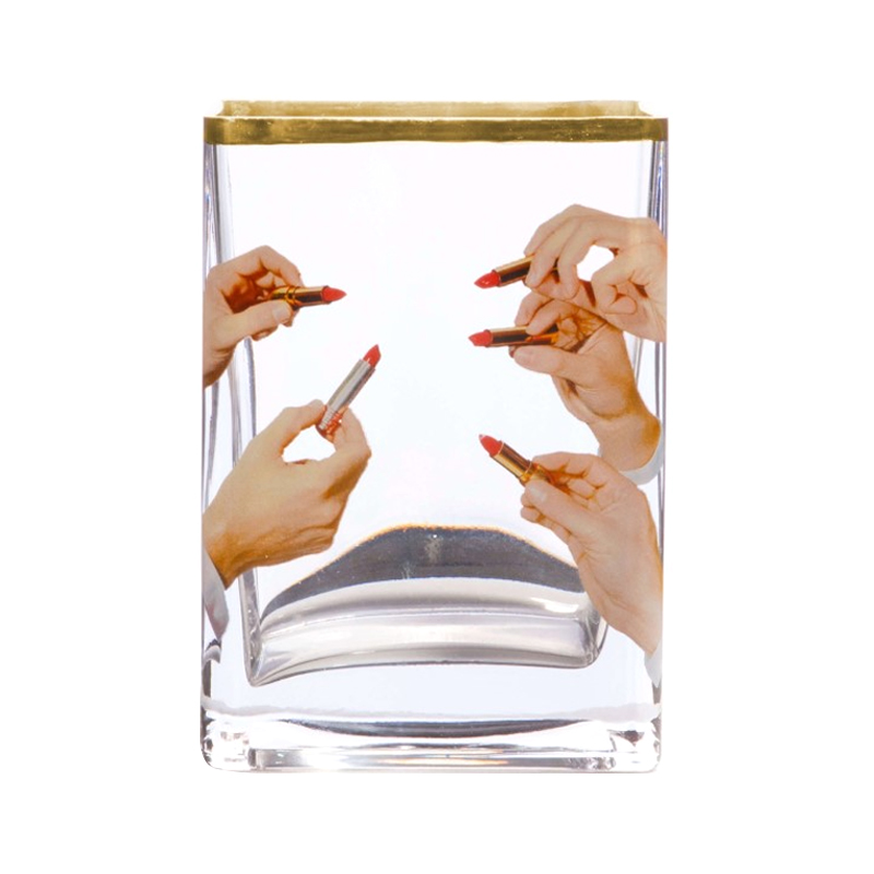 Ваза Seletti Lipstiks Прозрачный Золотой Бежевый Ваза Seletti Lipstiks Прозрачный Золотой Бежевый в Брянске | Loft Concept