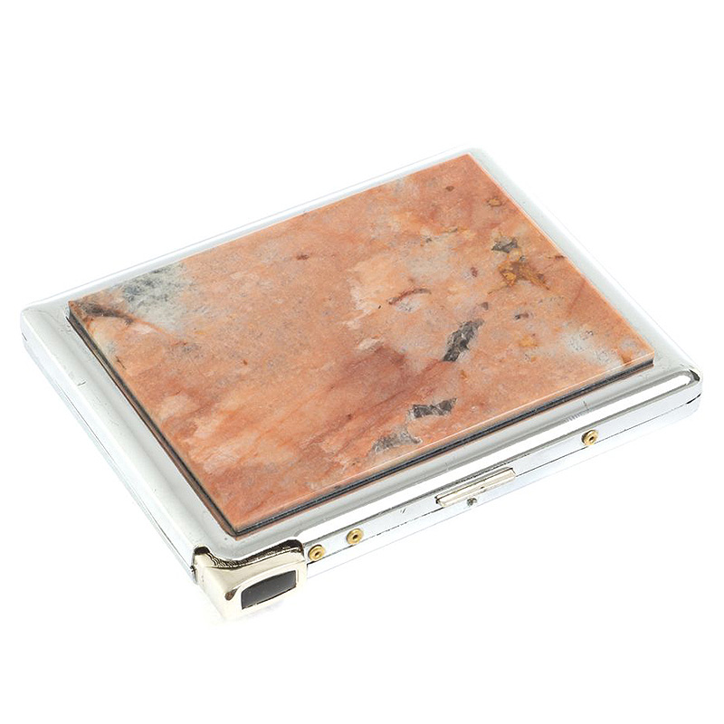 Портсигар с газовой зажигалкой из натурального камня Пегматит Stone Cigarettes Cases Оранжевый Серебряный Портсигар с газовой зажигалкой из натурального камня Пегматит Stone Cigarettes Cases Оранжевый Серебряный в Брянске | Loft Concept