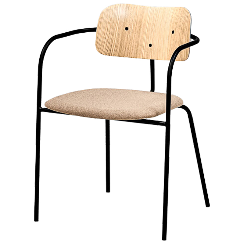 Стул Pilar Loft Stool beige Черный Бежевый Древесина Стул Pilar Loft Stool beige Черный Бежевый Древесина в Брянске | Loft Concept