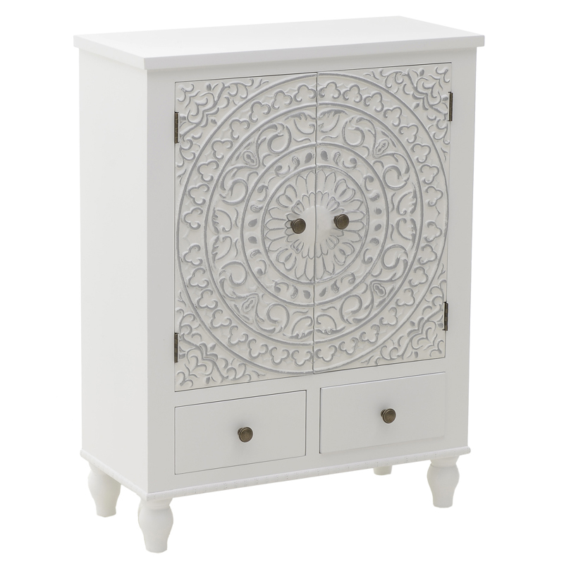 Комод прованс с декорированным резным фасадом Thorsten Provence Chest of Drawers Белый винтажная патина Комод прованс с декорированным резным фасадом Thorsten Provence Chest of Drawers Белый винтажная патина в Брянске | Loft Concept