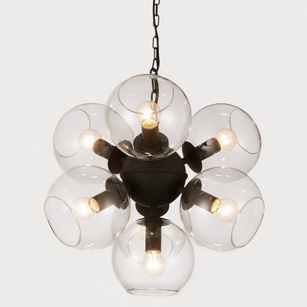 Люстра Sphere Cumulus Glass Chandelier 7 Черный Люстра Sphere Cumulus Glass Chandelier 7 Черный в Брянске | Loft Concept