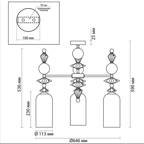 Люстра Iris Glass Chandelier candy 3 chrome Люстра Iris Glass Chandelier candy 3 chrome в Брянске