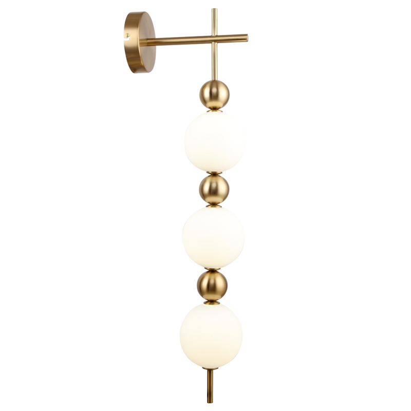 Бра PEARLS SUSPENSION 3 Лампы Белый Латунь Бра PEARLS SUSPENSION 3 Лампы Белый Латунь в Брянске | Loft Concept