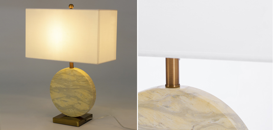 Настольная лампа Lua Grande Table Lamp beige marble Настольная лампа Lua Grande Table Lamp beige marble - Loft-Concept в Брянске