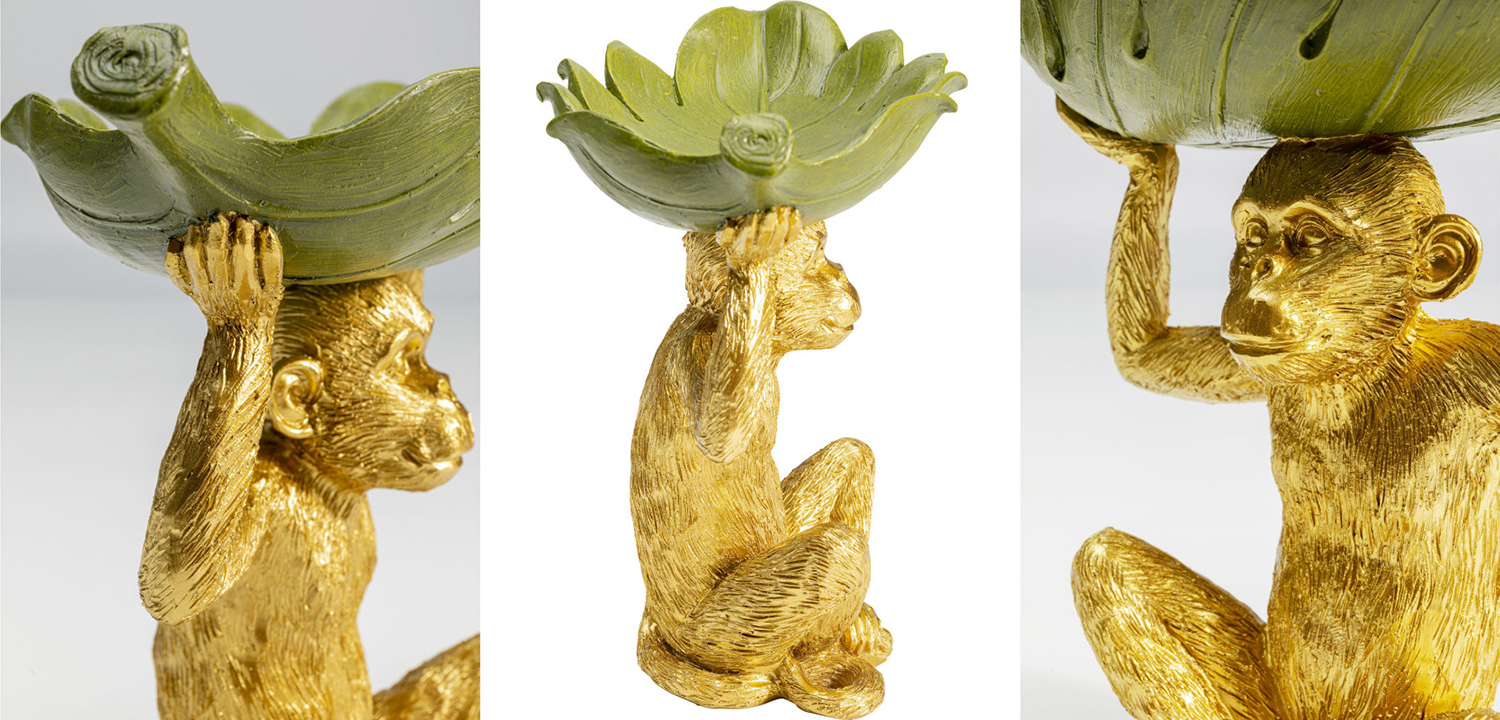 Конфетница Golden Monkey holding a leaf - фото