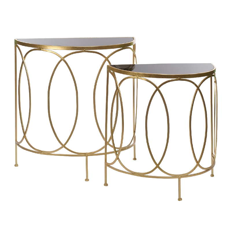 Консоль полукруглая Frame Metallic Gold Золотой Желтый Консоль полукруглая Frame Metallic Gold Золотой Желтый в Брянске | Loft Concept