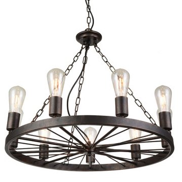 Подвесной светильник Loft Wheel Pendant 9 Коричневый винтаж Подвесной светильник Loft Wheel Pendant 9 Коричневый винтаж в Брянске | Loft Concept