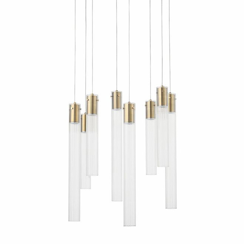 Люстра Jenae Glass Tubes Chandelier 8 Прозрачное Стекло Латунь Люстра Jenae Glass Tubes Chandelier 8 Прозрачное Стекло Латунь в Брянске | Loft Concept