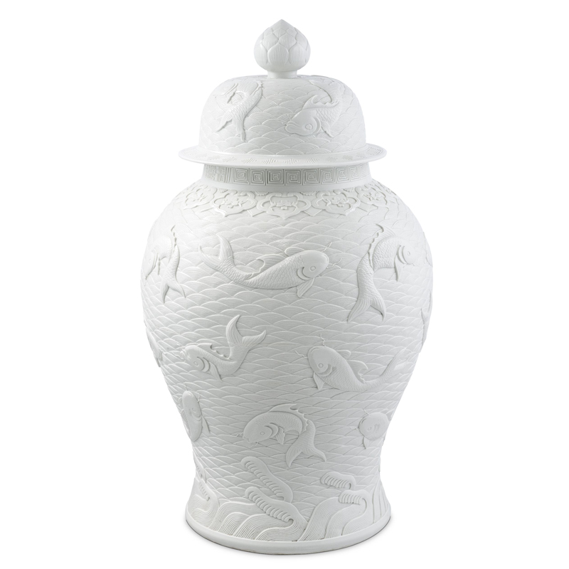 Ваза с крышкой Eichholtz Jar Voltaire Белый Ваза с крышкой Eichholtz Jar Voltaire Белый в Брянске | Loft Concept