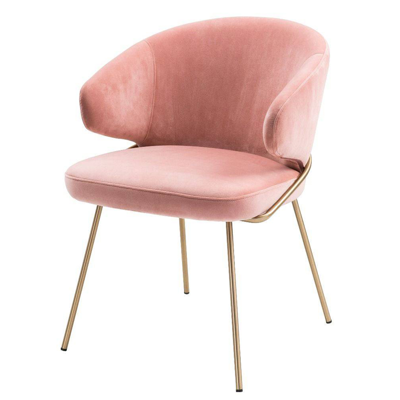 Стул Eichholtz Dining Chair Kinley nude Розовый пастельный Латунь Стул Eichholtz Dining Chair Kinley nude Розовый пастельный Латунь в Брянске | Loft Concept