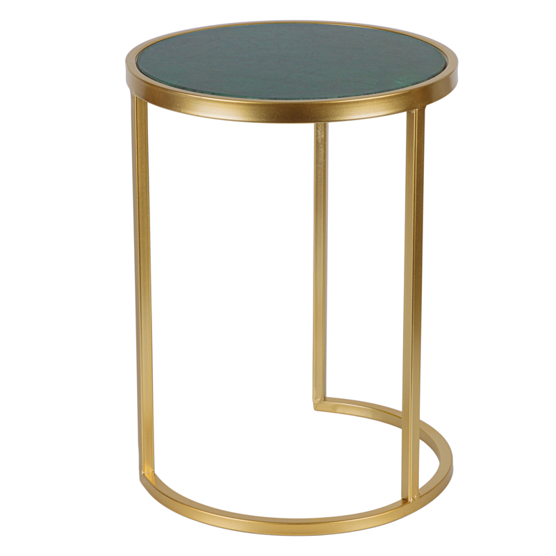 Приставной стол Round Table Marble gold зеленый мрамор Золотой Зеленый Приставной стол Round Table Marble gold зеленый мрамор Золотой Зеленый в Брянске | Loft Concept