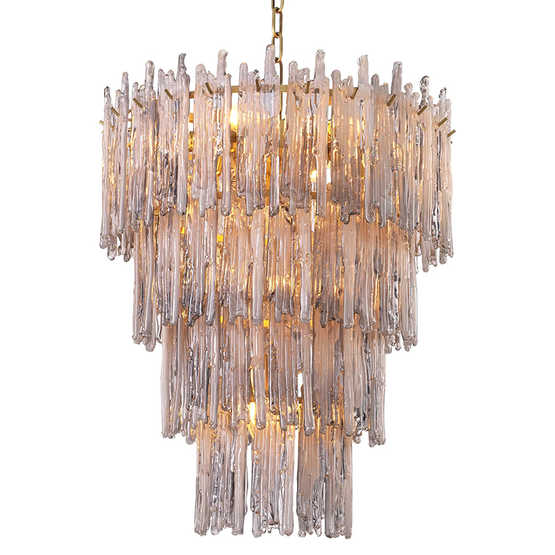Люстра Eichholtz Chandelier Saint Roch S Серый Стекло Смок Латунь Люстра Eichholtz Chandelier Saint Roch S Серый Стекло Смок Латунь в Брянске | Loft Concept