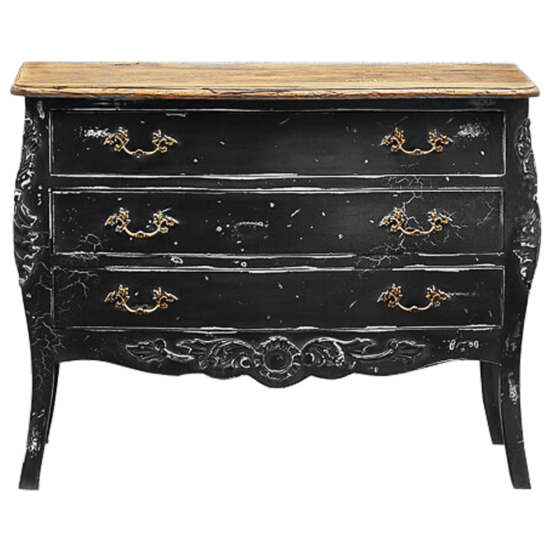 Комод в стиле прованс Carved Black Vintage Commode Черный Коричневый Винтажный черный Комод в стиле прованс Carved Black Vintage Commode Черный Коричневый Винтажный черный в Брянске | Loft Concept