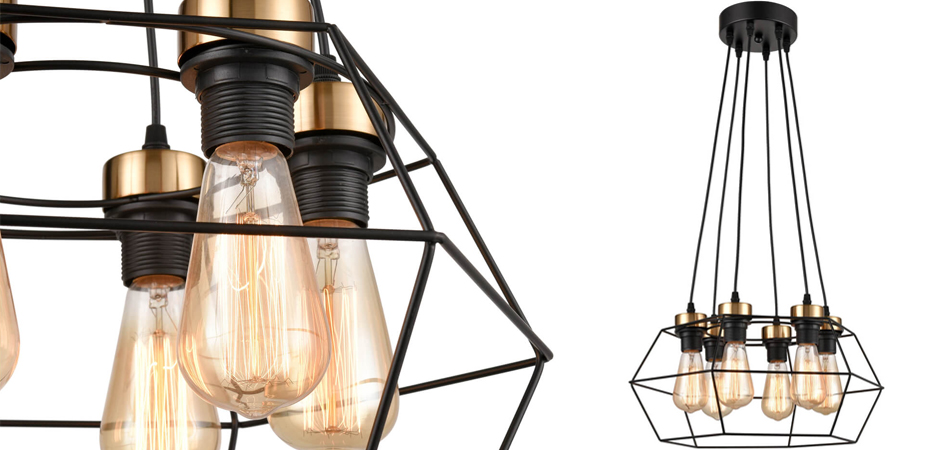 Люстра Loft Wire Cage Black lamp 6 Люстра Loft Wire Cage Black lamp 6 - Loft-Concept в Брянске