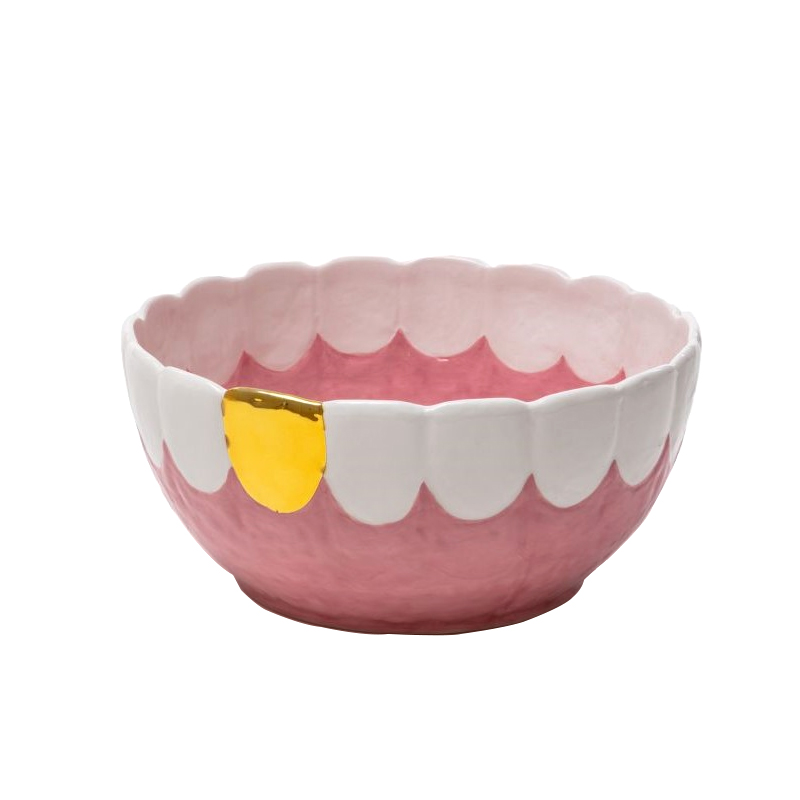 Блюдо Seletti Toothy Frootie Золотой Розовый Белый в Брянске | Loft Concept 