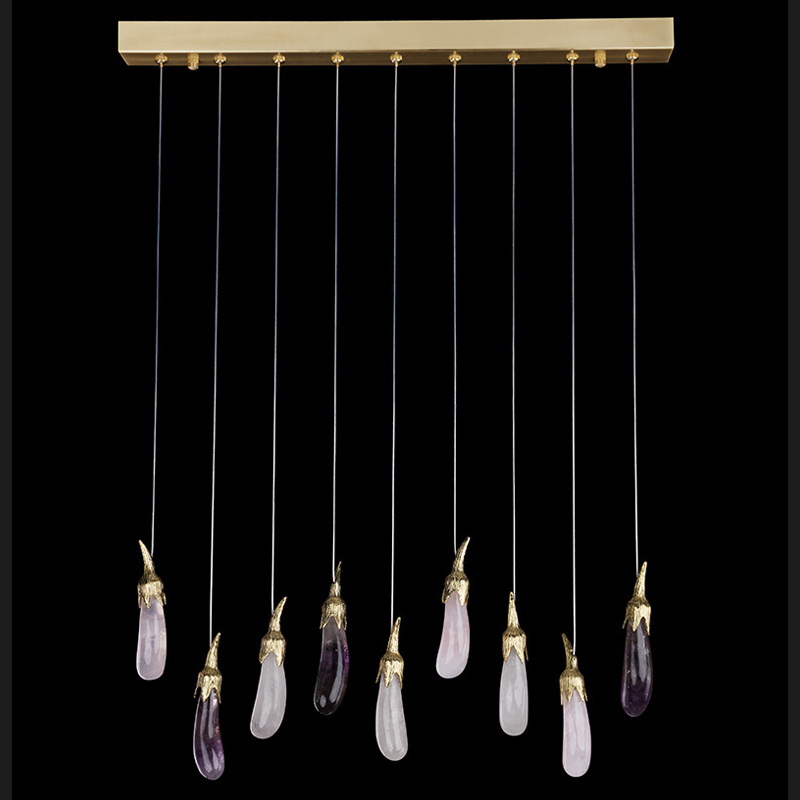 Люстра Eggplant Chandelier Line Латунь Белый Розовый пастельный Violet Dusk ( фиолетовый сумрак ) Люстра Eggplant Chandelier Line Латунь Белый Розовый пастельный Violet Dusk ( фиолетовый сумрак ) в Брянске | Loft Concept