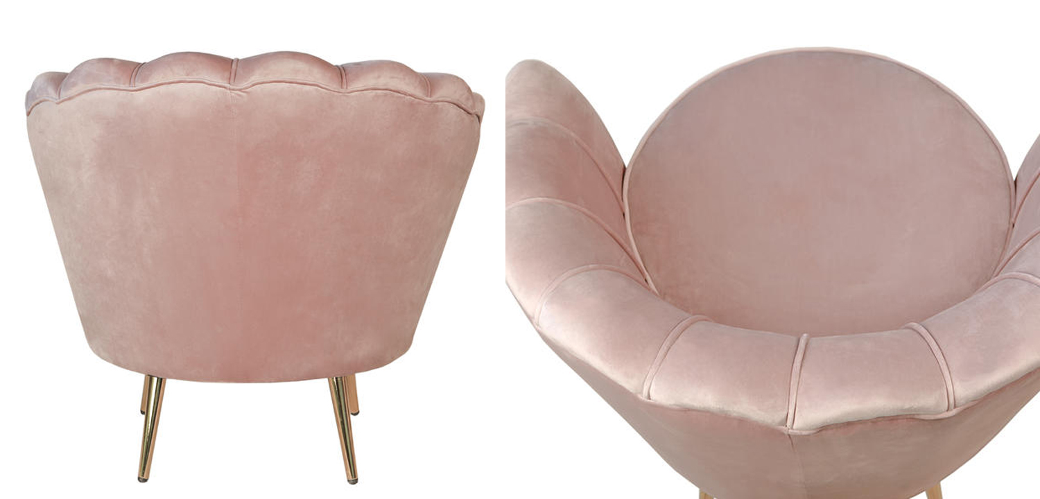 Кресло Розовый велюр Trapezium Pink velvet - фото №1