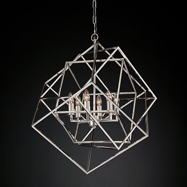 Люстра Restoration Hardware Caged Cubist Pendant Серебряный в Брянске | Loft Concept 