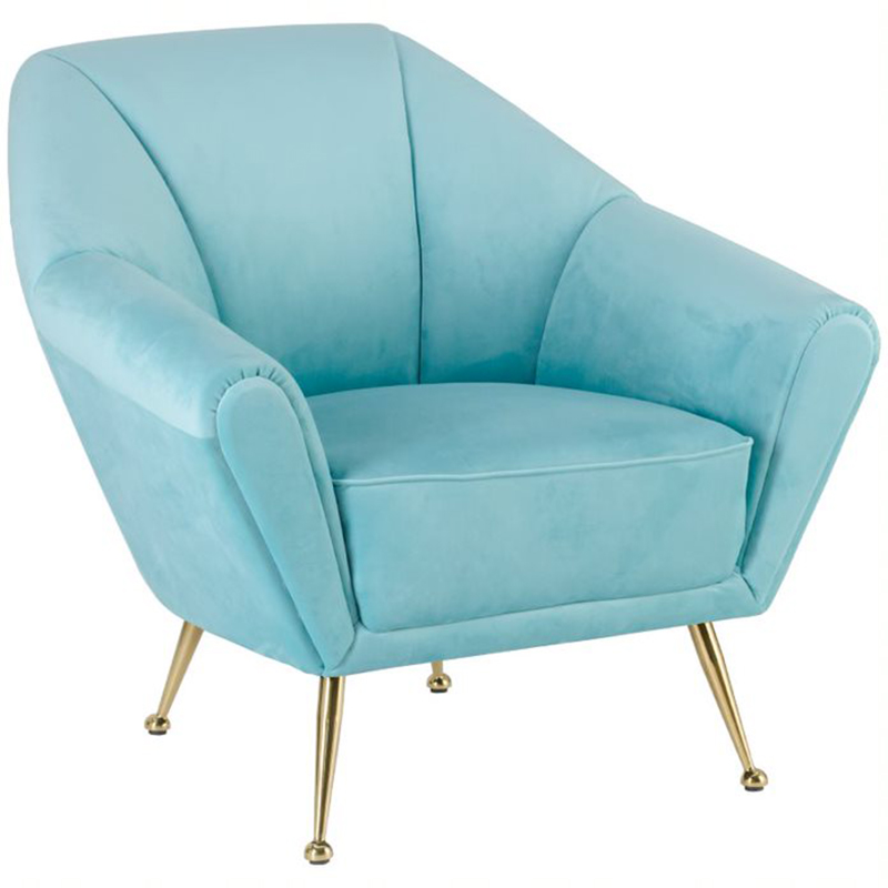 Кресло Brunner Chair light blue Голубой Золотой Кресло Brunner Chair light blue Голубой Золотой в Брянске | Loft Concept