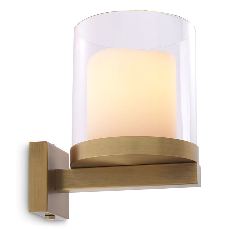 Бра Eichholtz Wall Lamp Donovan Brass Белый Латунь Прозрачное Стекло Бра Eichholtz Wall Lamp Donovan Brass Белый Латунь Прозрачное Стекло в Брянске | Loft Concept