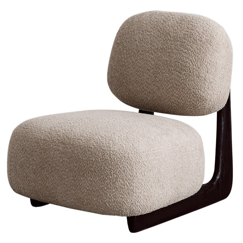 Кресло Eesa Cozy Wood Armchair Черный Бежевый Кресло Eesa Cozy Wood Armchair Черный Бежевый в Брянске | Loft Concept