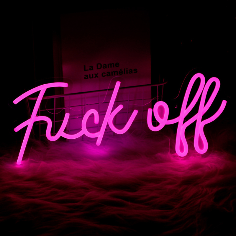 Неоновая настенная лампа Fuck Off Neon Wall Lamp Розовый Розовый Прозрачный Неоновая настенная лампа Fuck Off Neon Wall Lamp Розовый Розовый Прозрачный в Брянске | Loft Concept