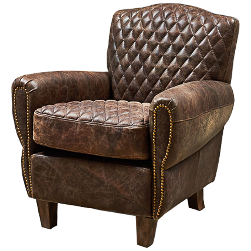 Кресло Jody Armchair Brown Leather Коричневый винтаж Коричневый Кресло Jody Armchair Brown Leather Коричневый винтаж Коричневый в Брянске | Loft Concept