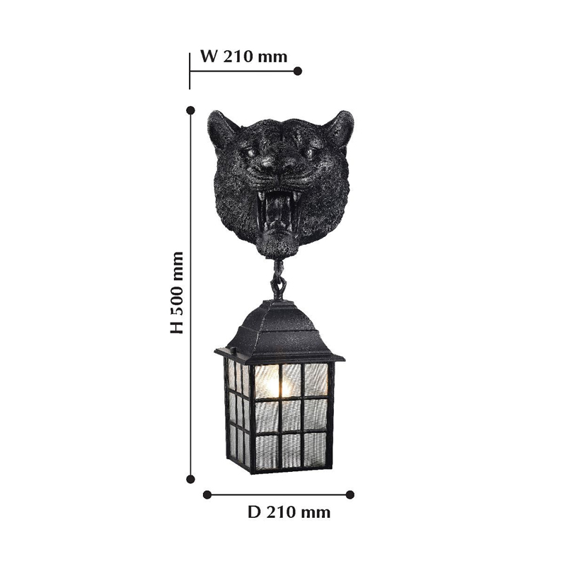 Черный уличный светильник с головой зверя ANIMAL LANTERN в Брянске