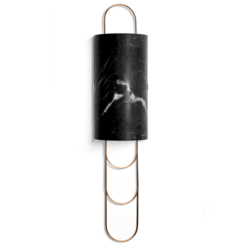 Бра Niagara WALL LAMP Ginger and Jagger Black Латунь Черный Мрамор Nero в Брянске | Loft Concept 