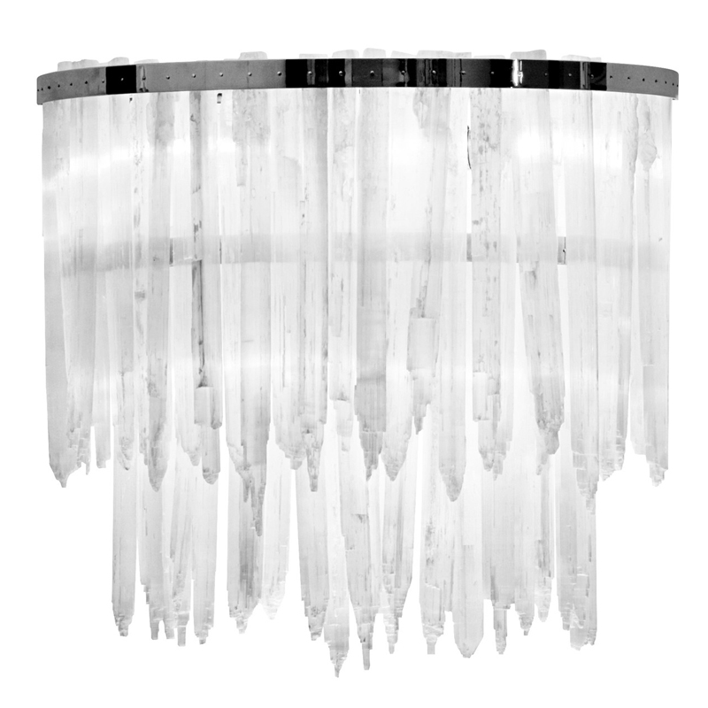 Бра LAMP APPLIQUE SELENITE Никель Прозрачный белый в Брянске | Loft Concept 