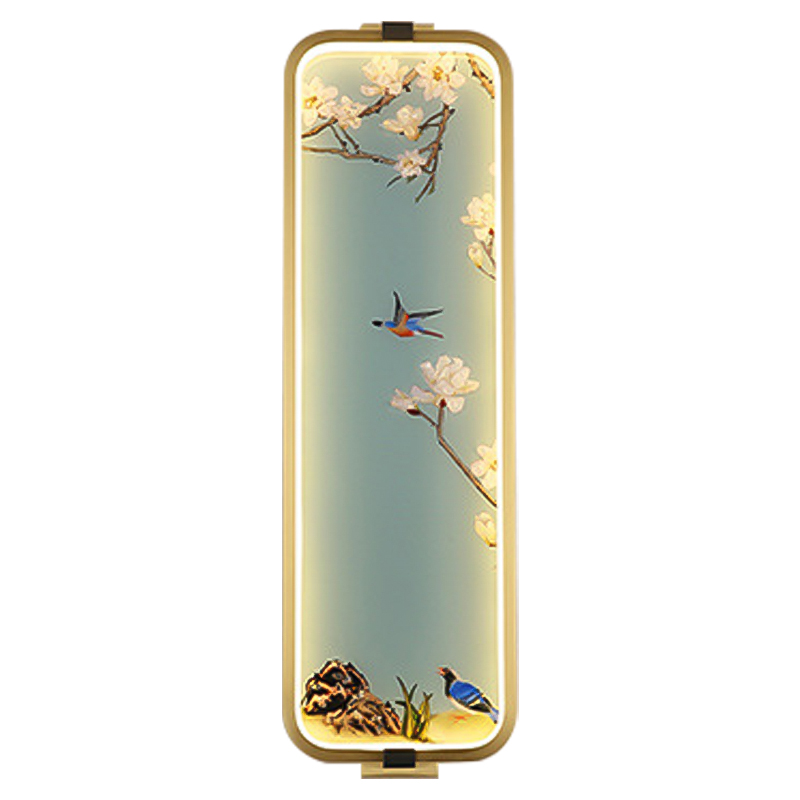 Бра Birds Oriental Scenes Wall Lamp Золотой Голубой Мульти Бра Birds Oriental Scenes Wall Lamp Золотой Голубой Мульти в Брянске | Loft Concept