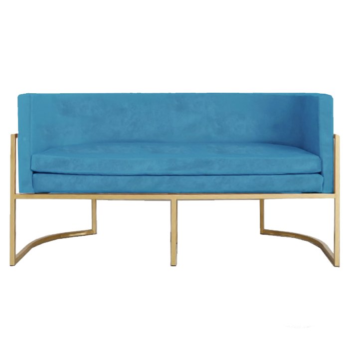 Диван Sofa Wexler Barrelback Голубой Золотой Диван Sofa Wexler Barrelback Голубой Золотой в Брянске | Loft Concept